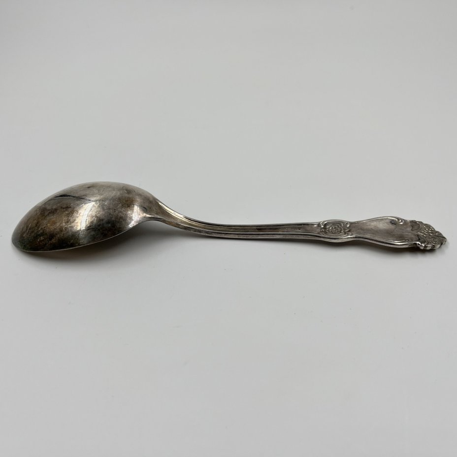 Ложка салатная "Серебряная роза", мНЦ (медь-никель-цинк), Кольчугинский завод цветных металлов, СССР, 1970-1990 гг., Кольчугинский завод цветных металлов