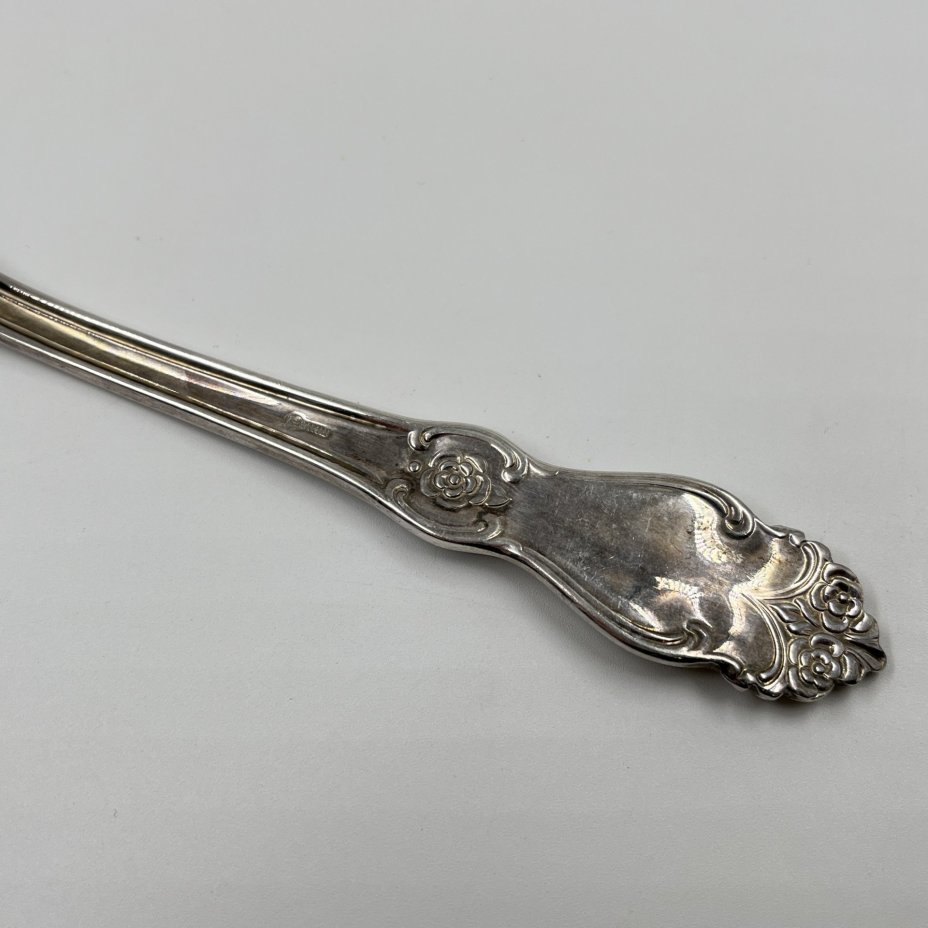 Ложка салатная "Серебряная роза", мНЦ (медь-никель-цинк), Кольчугинский завод цветных металлов, СССР, 1970-1990 гг., Кольчугинский завод цветных металлов