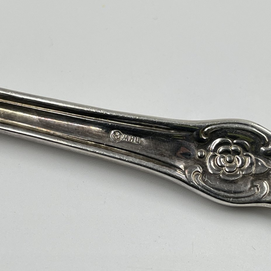 Ложка салатная "Серебряная роза", мНЦ (медь-никель-цинк), Кольчугинский завод цветных металлов, СССР, 1970-1990 гг., Кольчугинский завод цветных металлов