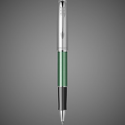 Ручка-роллер Parker Sonnet Essentials Green SB Steel CT, цвет чернил black, перо: F, в подарочной упаковке., Металлы: нержавеющая сталь, палладий, пластик