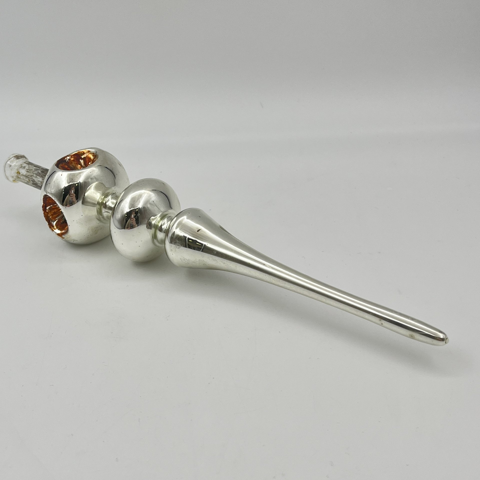 Елочная игрушка "Пика" ("Наконечник для елки"), стекло, краска, металл, СССР, 1950-1980 гг.