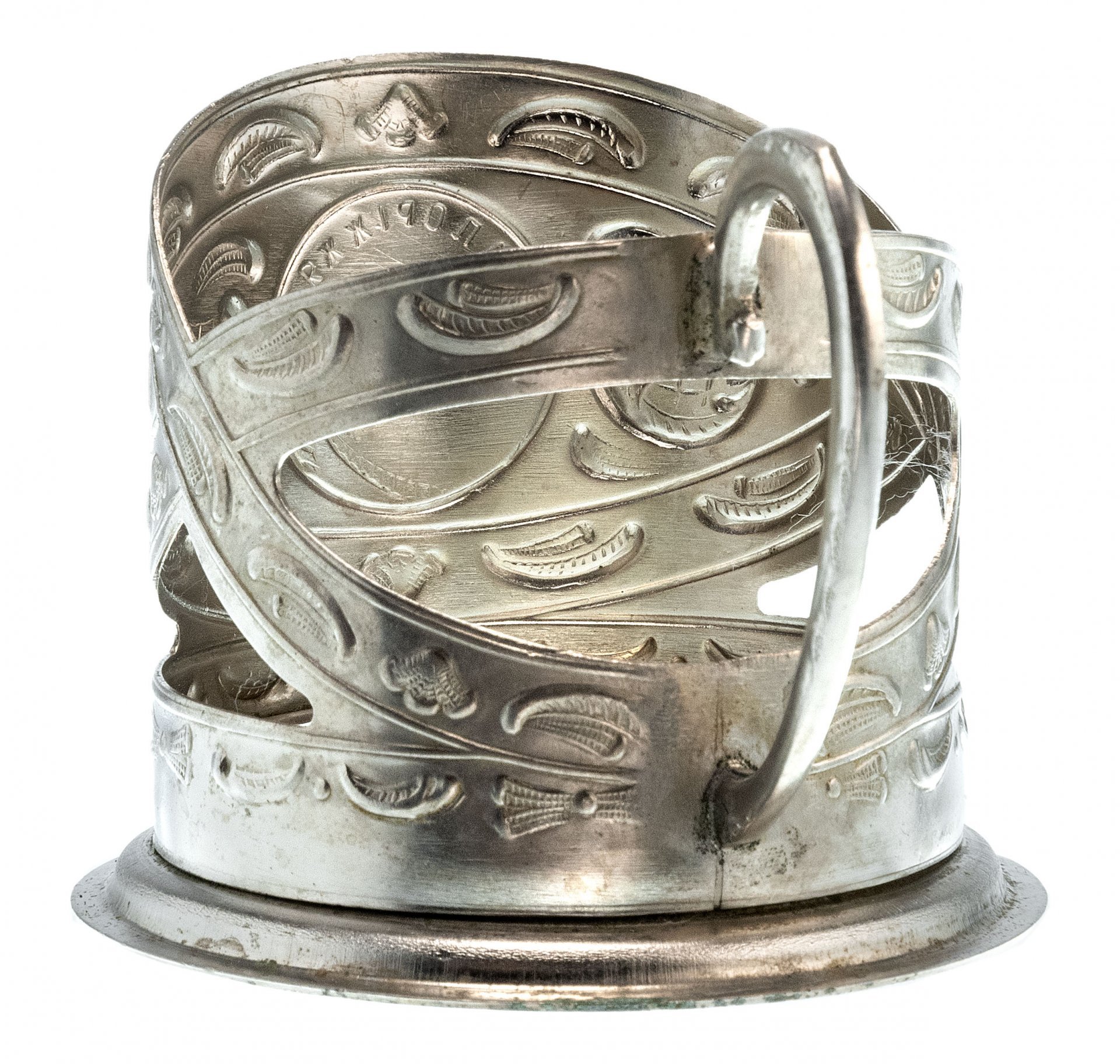 Подстаканник "Запорожье", мельхиор, Завод имени Шевченко, УССР, 1960-1970 гг., Вольнянский завод столовых приборов им. Шевченко (ЗiШ