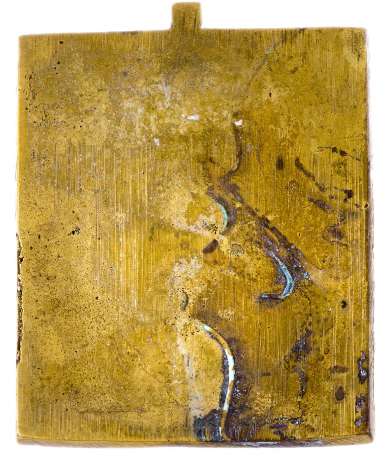 Икона "Зосима и Савватий Соловецкие", бронза, литье, Российская Империя, 1850-1890 гг.