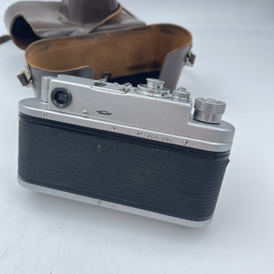 Фотоаппарат "Зоркий-4" с объективом "Индустар-50" в родном кофре, металл, пластик, кожа, стекло, Красногорский механический завод (КМЗ), СССР, 1968-1978 гг.
