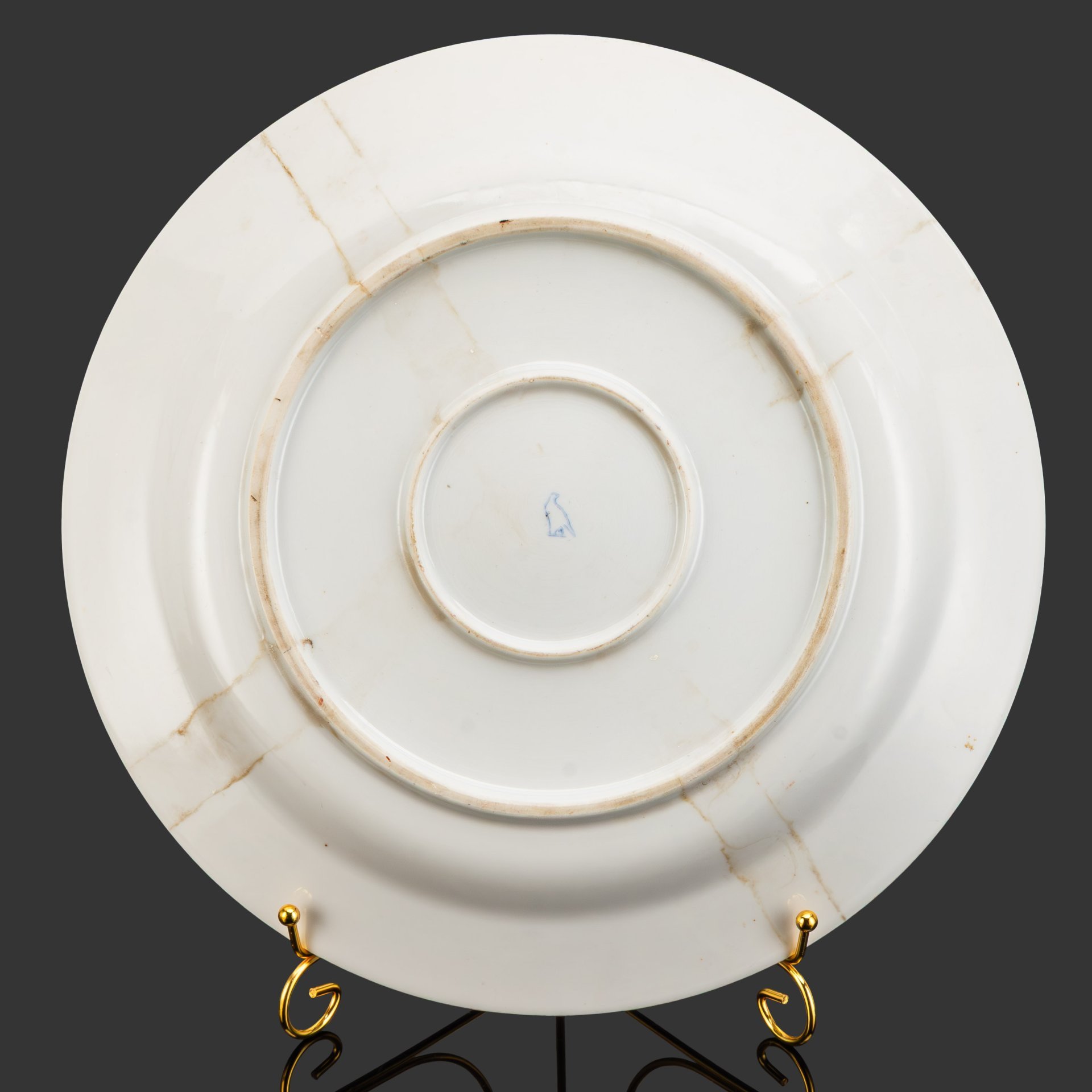 Настенное блюдо "Иванушка-дурачок и волшебный Конёк-Горбунок", фарфор, роспись, золочение, Дулевский фарфоровый завод (Дулёво), СССР, 1960-1980 гг.