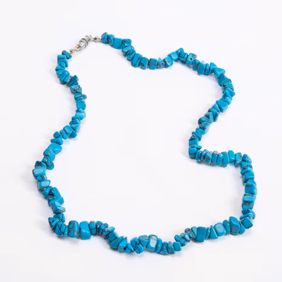 Бусы из бирюзы, камень, леска, металл, СССР, 1980-1990 гг.