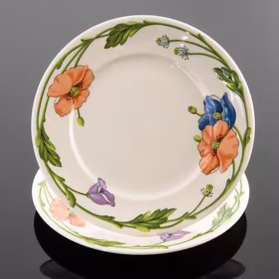 Пара десертных тарелок с рельефным цветочным декором, Villeroy & Boch