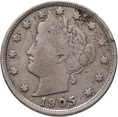США 5 центов (cents) 1905 Liberty Nickel