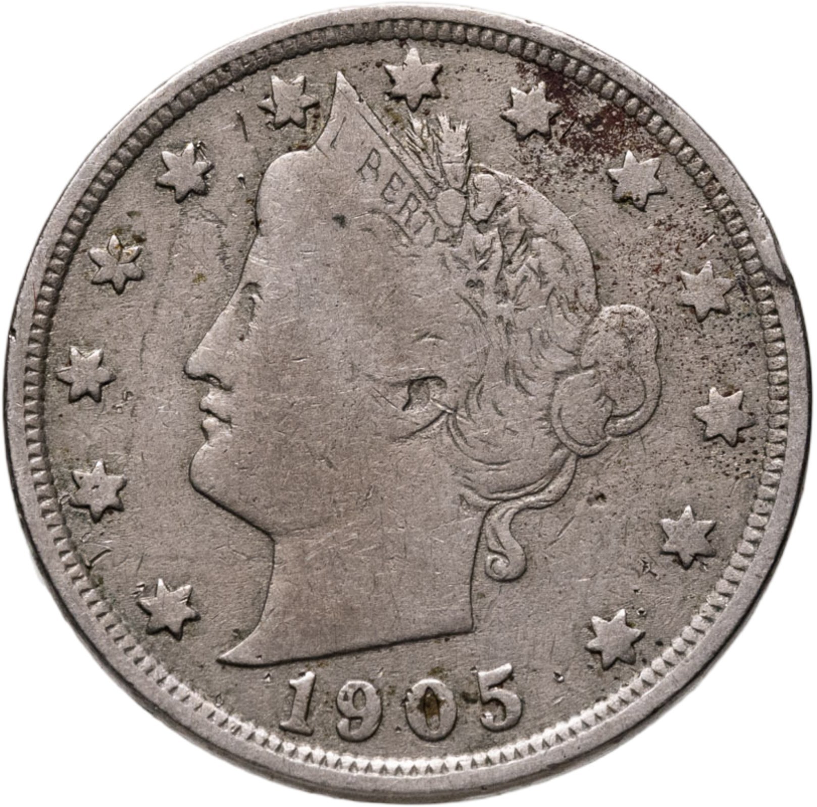 США 5 центов (cents) 1905 Liberty Nickel
