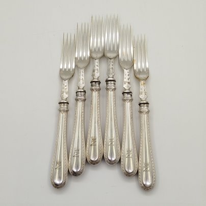 Набор вилок на 6 персон, с монограммой "Z" под графской короной, F. Disam Söhne