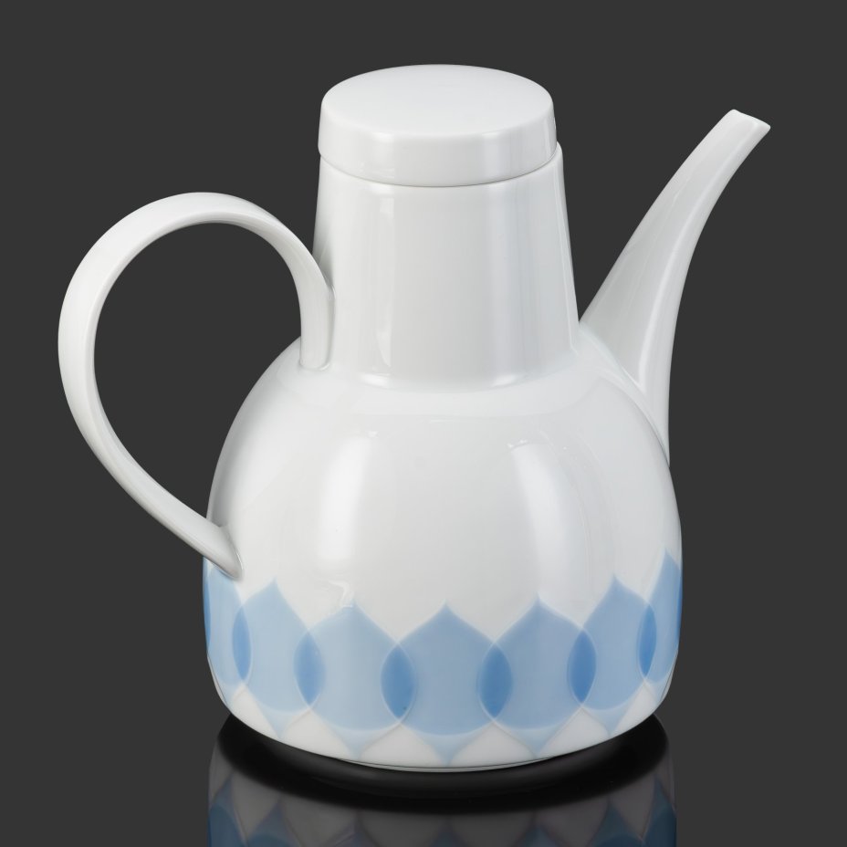 Чайник, серия "Лотос", дизайн: Бьорн Вайнблад (studio linie: form lotus, design: Björn Wiinblad), фарфор, Rosenthal (Розенталь), Германия, 1980-2000 гг.