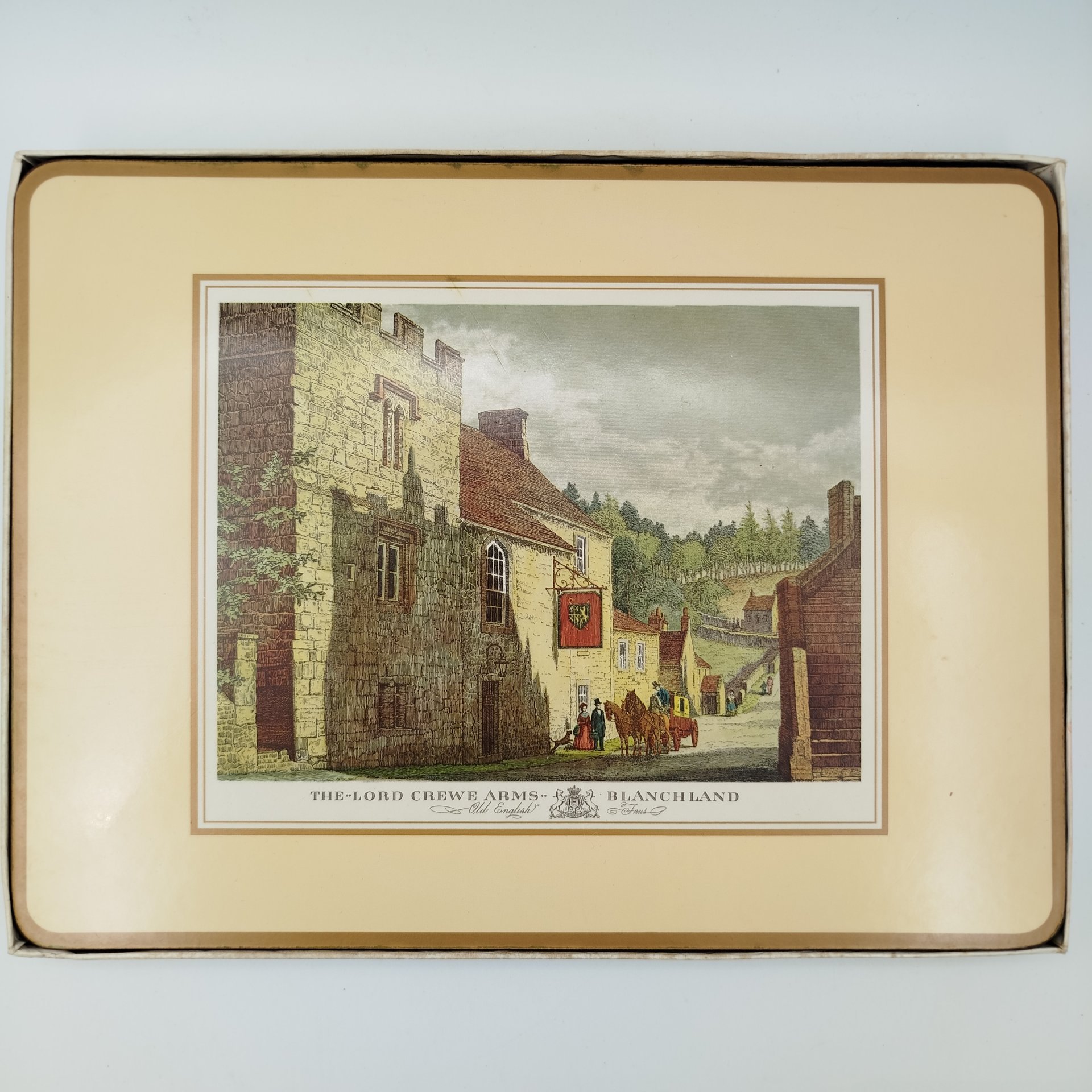 Набор из 6-ти подставок для тарелок, украшенных изображениями достопримечательностями Великобритании в оригинальной коробке, Pimpernel, пробка, пластмасса