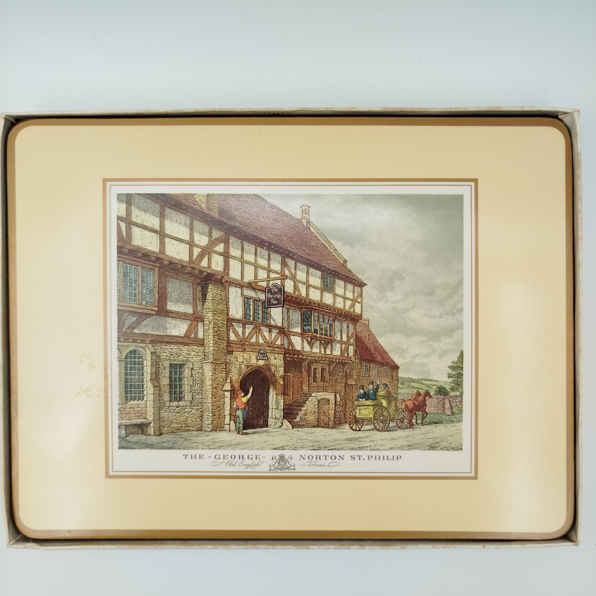 Набор из 6-ти подставок для тарелок, украшенных изображениями достопримечательностями Великобритании в оригинальной коробке, Pimpernel, пробка, пластмасса