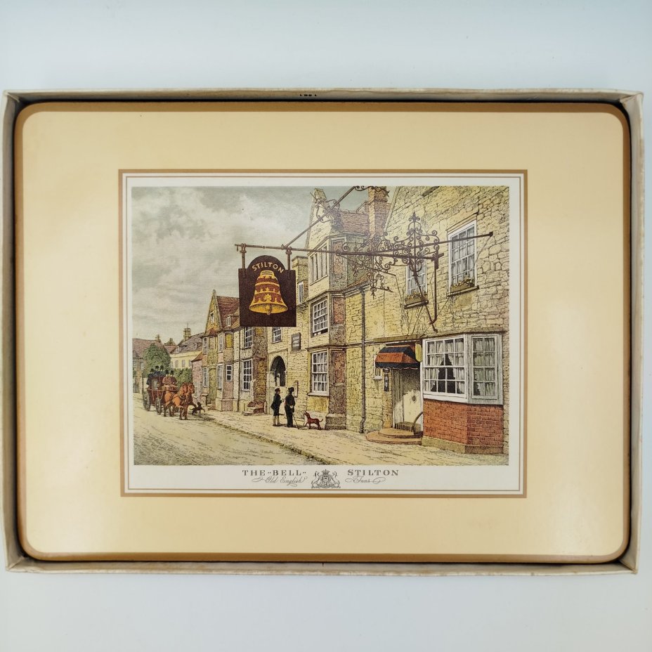 Набор из 6-ти подставок для тарелок, украшенных изображениями достопримечательностями Великобритании в оригинальной коробке, Pimpernel, пробка, пластмасса