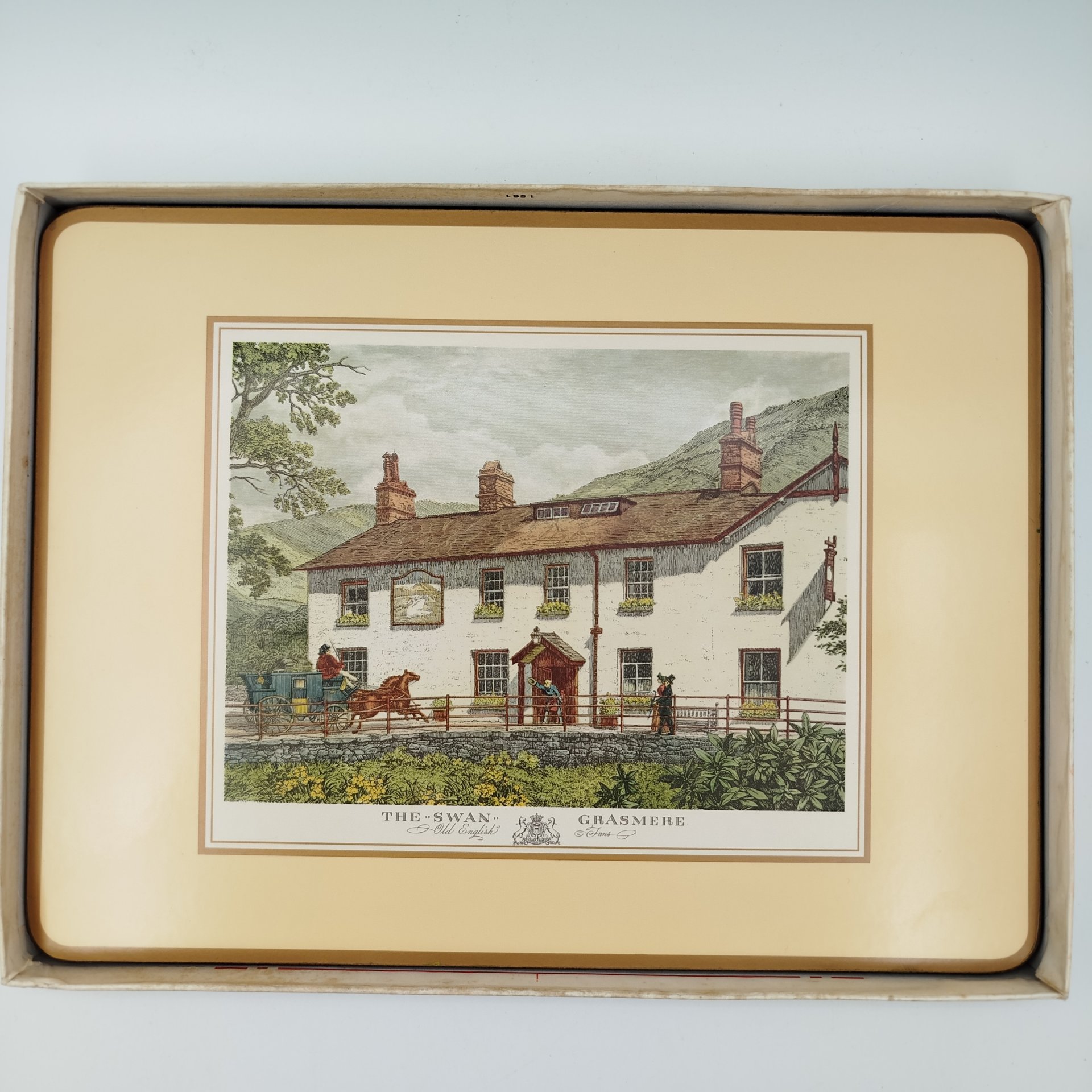 Набор из 6-ти подставок для тарелок, украшенных изображениями достопримечательностями Великобритании в оригинальной коробке, Pimpernel, пробка, пластмасса