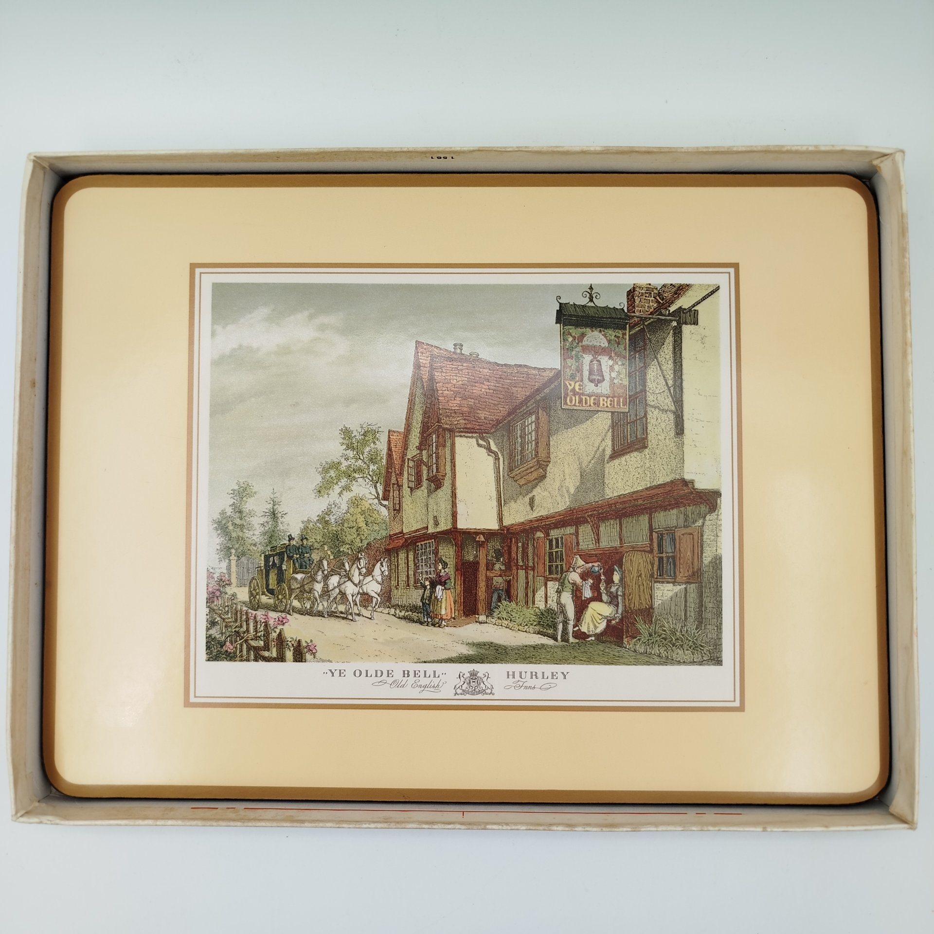 Набор из 6-ти подставок для тарелок, украшенных изображениями достопримечательностями Великобритании в оригинальной коробке, Pimpernel, пробка, пластмасса