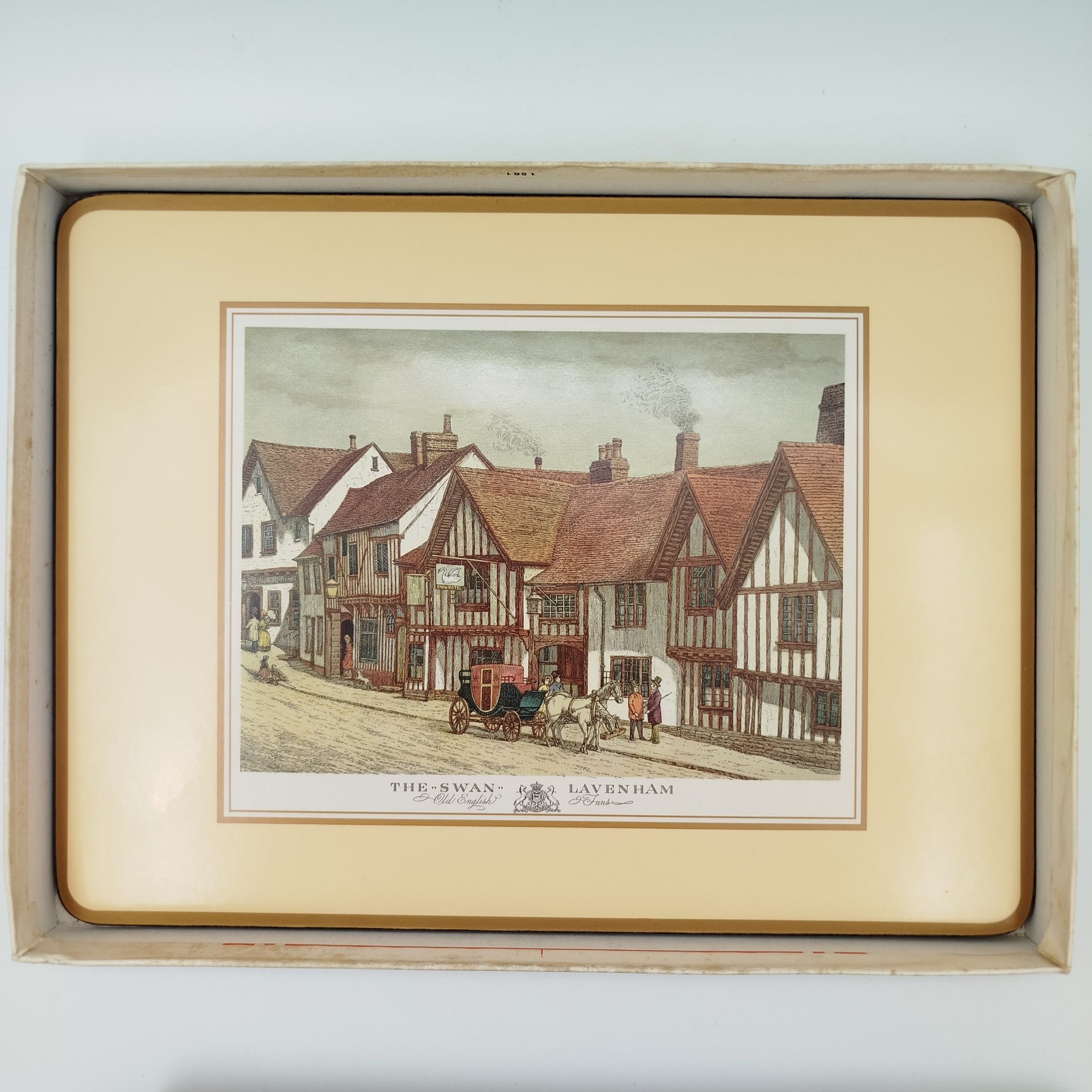 Набор из 6-ти подставок для тарелок, украшенных изображениями достопримечательностями Великобритании в оригинальной коробке, Pimpernel, пробка, пластмасса