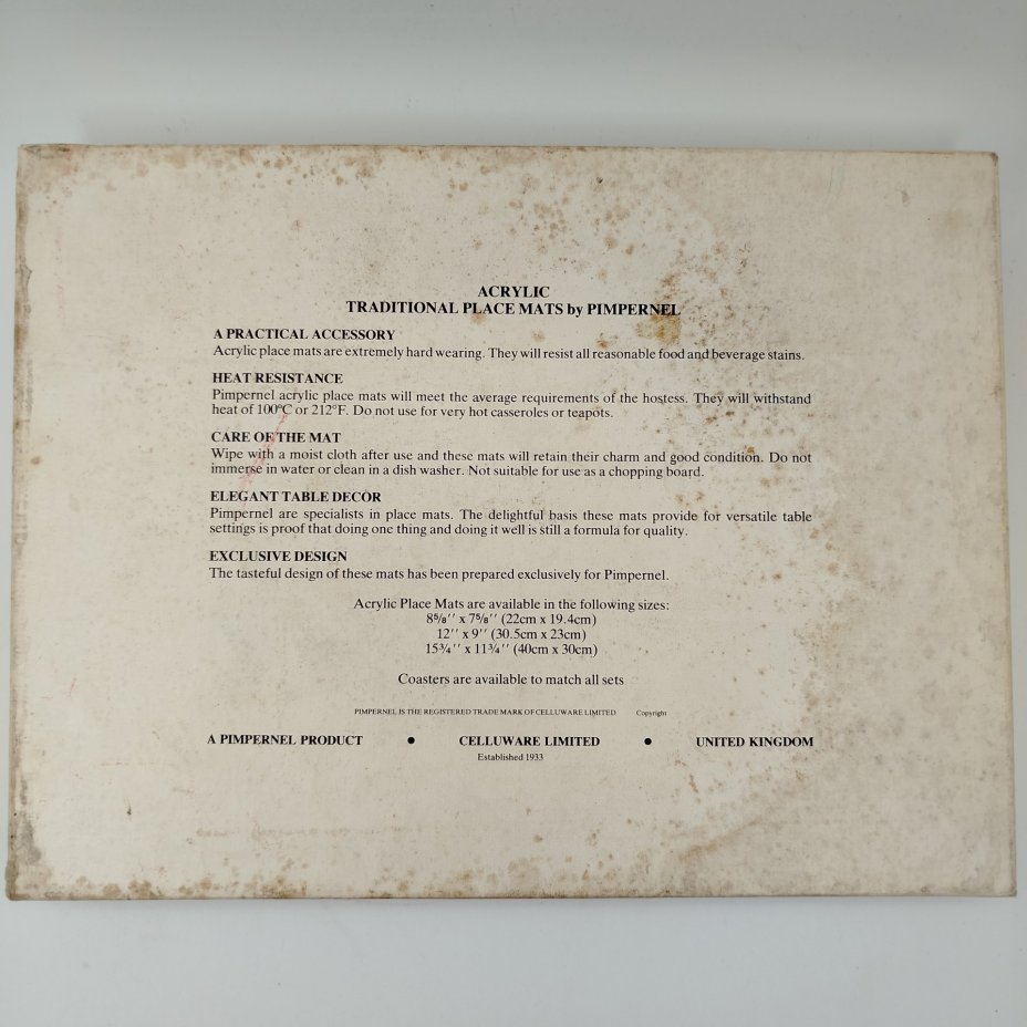 Набор из 6-ти подставок для тарелок, украшенных изображениями достопримечательностями Великобритании в оригинальной коробке, Pimpernel, пробка, пластмасса