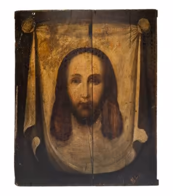 Икона "Спас Нерукотворный", дерево, темпера, Российская Империя, 1850-1900 гг.