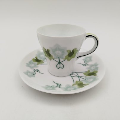 Пара кофейная изящной формы с растительным декором в стиле модерн, Rosenthal (Розенталь)