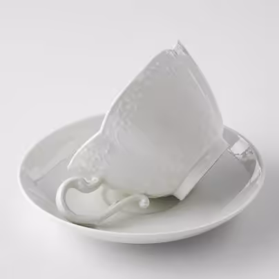Пара кофейная с рельефным декором, Meissen (Мейсенский фарфор)
