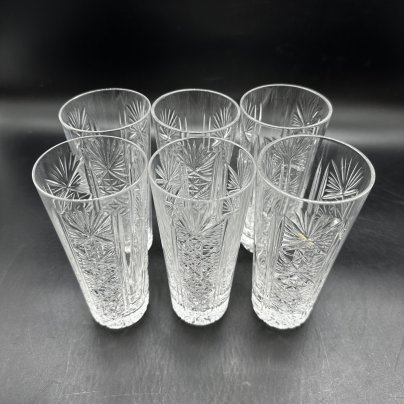 Комплект (в подборе) из шести стаканов с резным декором