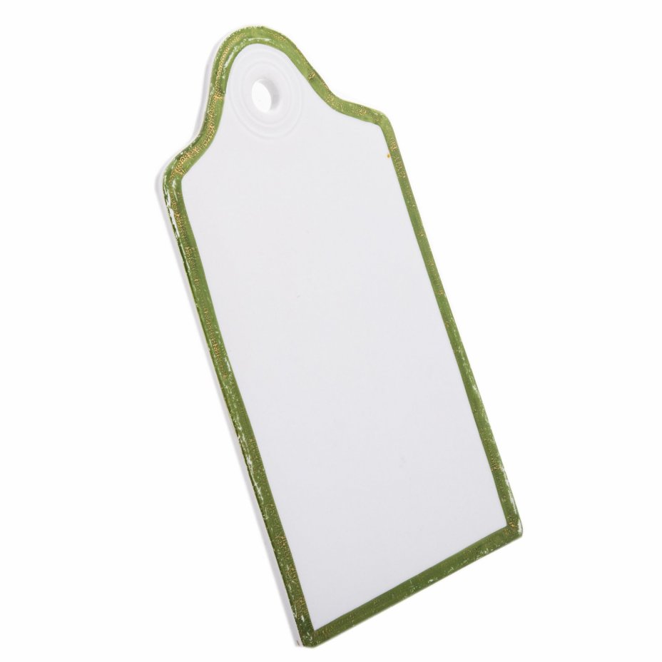 Доска для сыра декорированная зеленой лентой и позолотой
