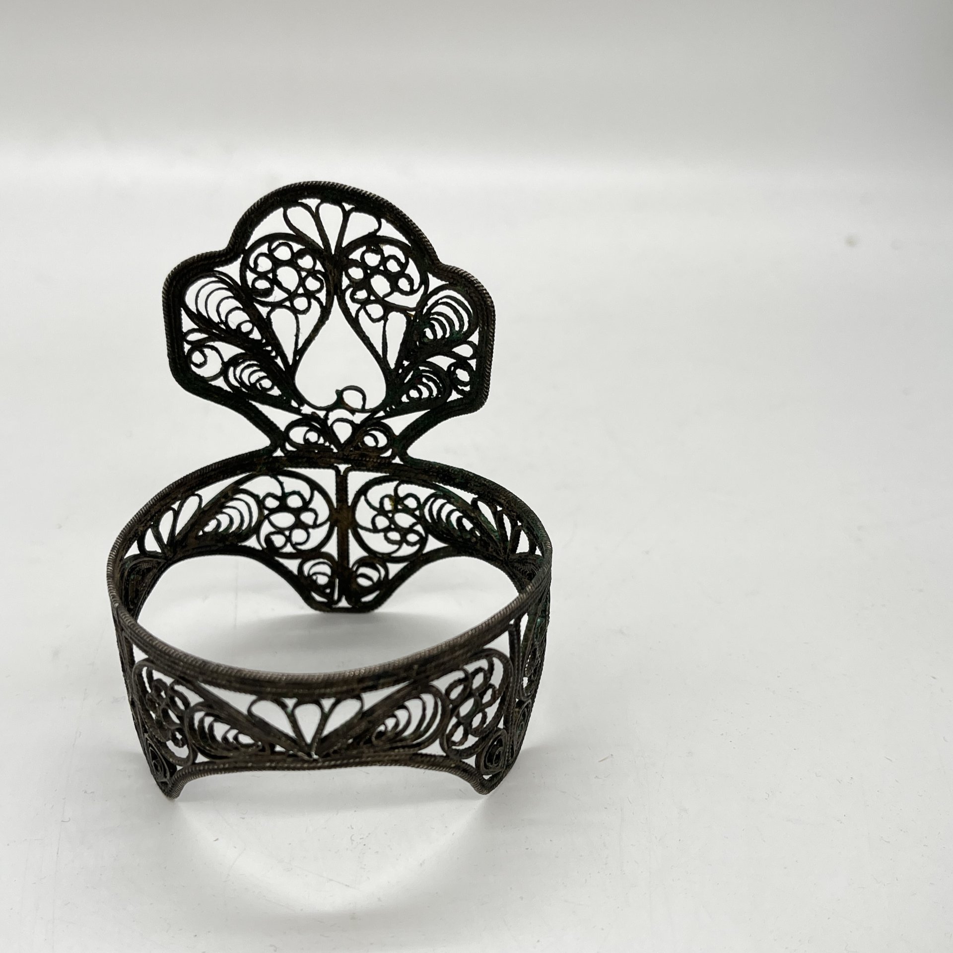 Оплетка для солонки в технике ажурная скань, металл, СССР, 1960-1980 гг.