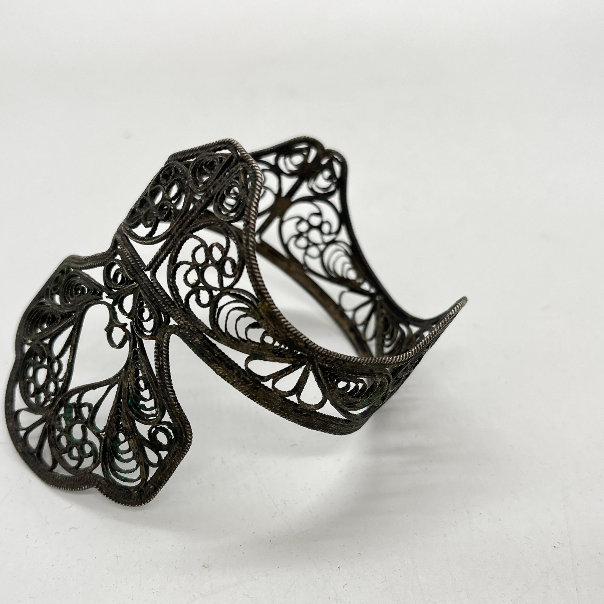 Оплетка для солонки в технике ажурная скань, металл, СССР, 1960-1980 гг.