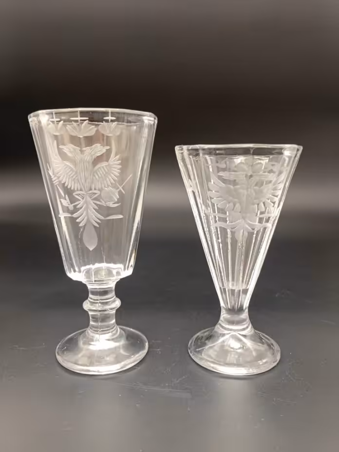 Набор из 2 граненых рюмок с гравировкой, Faberge modern Russia