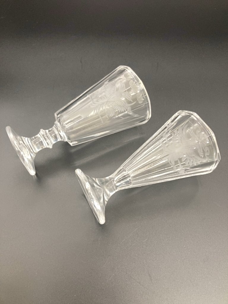 Набор из 2 граненых рюмок с гравировкой, Faberge modern Russia