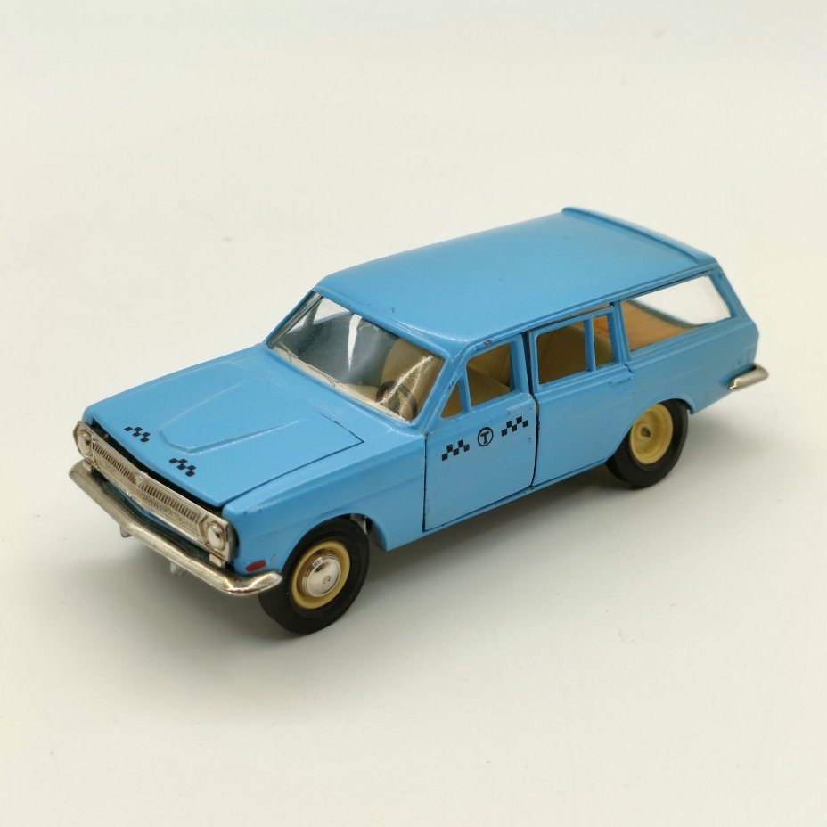 Модель автомобиля "Волга ГАЗ-24-02" (Такси), модель A13, металл, пластмасса, крашение, Саратовский завод «Тантал», СССР, 1986 г.