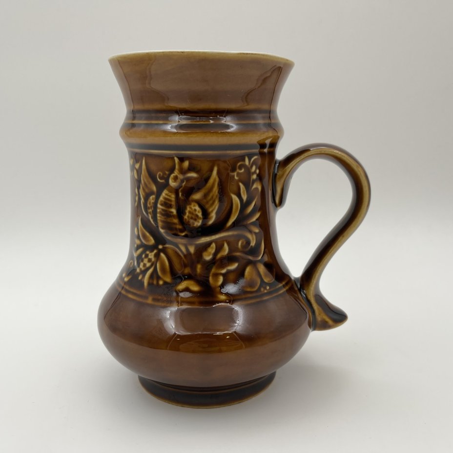 Кружка пивная "Сирин", фаянс, поливы, Московский завод «Изолятор», СССР, 1970-1990 гг.