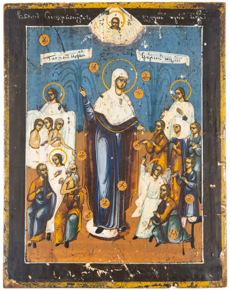 Икона "Всех Скорбящих Радость", дерево, темпера, Российская Империя, 1850-1890 гг.