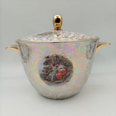 Супница из сервиза "Мадонна", фарфор, люстр, деколь, золочение, Fortuna Eisenberg, ГДР, 1960-1973 гг.