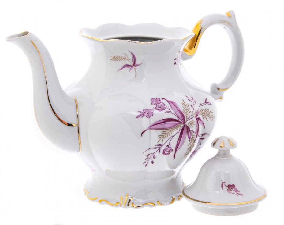 Чайник с цветочным декором, фарфор, деколь, золочение, мануфактура "Sonneberg porcelain factories", Германия, 1960-1990 гг., Sonneberg Porzellan