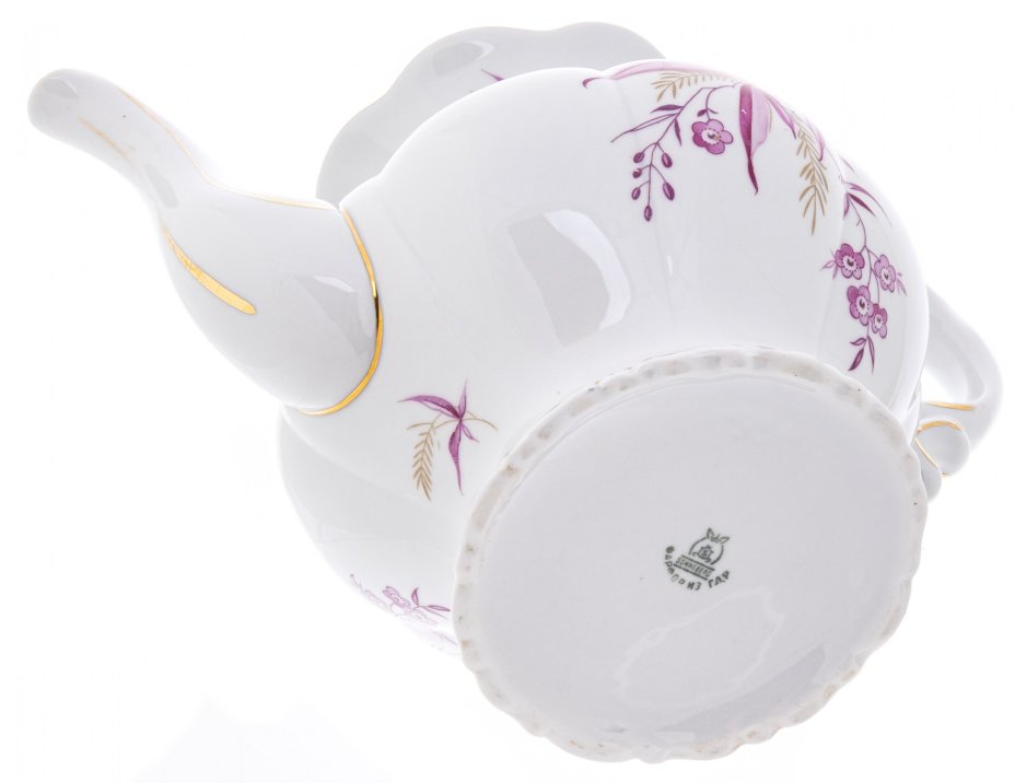 Чайник с цветочным декором, фарфор, деколь, золочение, мануфактура "Sonneberg porcelain factories", Германия, 1960-1990 гг., Sonneberg Porzellan