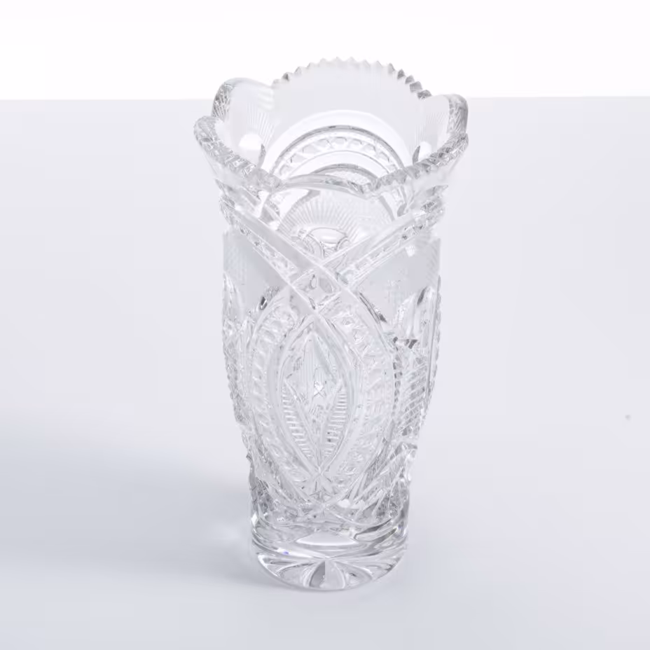 Ваза для цветов, хрусталь, алмазная грань, СССР, 1970-1990 гг.