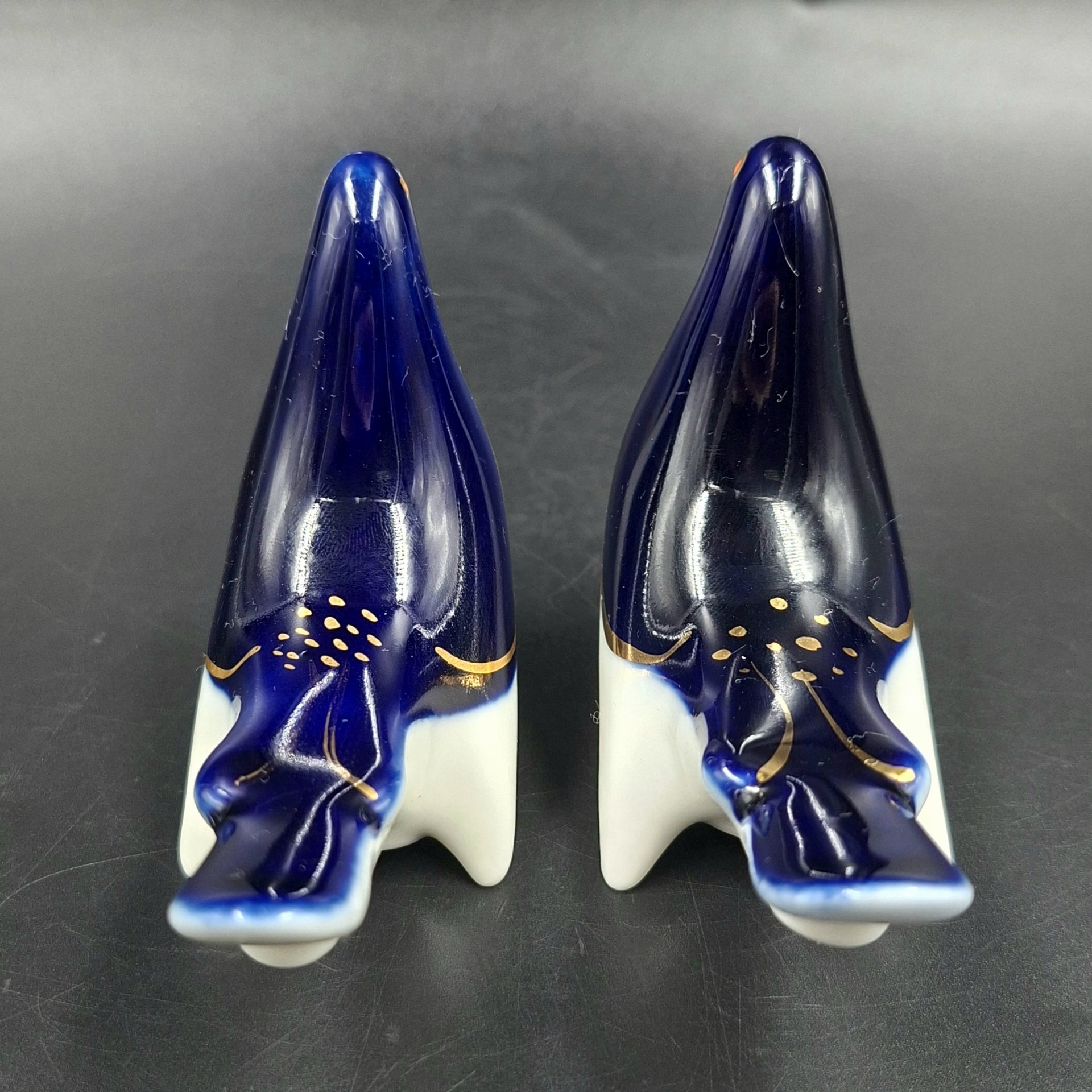 Набор для специй "Голуби", скульптор М.Н. Мох, фарфор, роспись, золочение, Ленинградский фарфоровый завод (ЛФЗ), СССР, 1960-1992 гг.