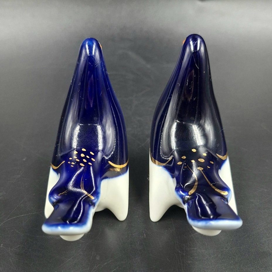 Набор для специй "Голуби", скульптор М.Н. Мох, фарфор, роспись, золочение, Ленинградский фарфоровый завод (ЛФЗ), СССР, 1960-1992 гг.