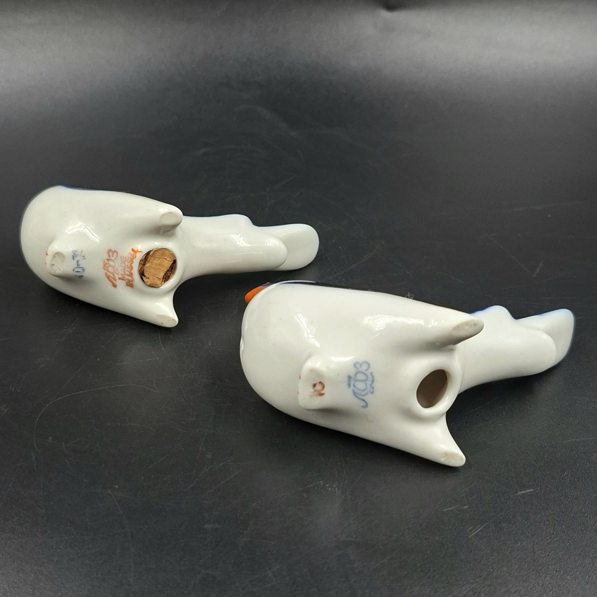 Набор для специй "Голуби", скульптор М.Н. Мох, фарфор, роспись, золочение, Ленинградский фарфоровый завод (ЛФЗ), СССР, 1960-1992 гг.