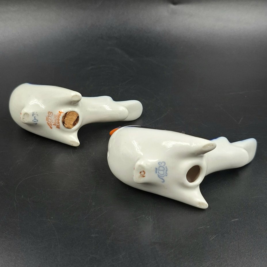 Набор для специй "Голуби", скульптор М.Н. Мох, фарфор, роспись, золочение, Ленинградский фарфоровый завод (ЛФЗ), СССР, 1960-1992 гг.