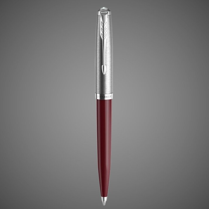 Шариковая ручка Parker 51 CORE BURGUNDY CT, стержень: M, цвет чернил: black, в подарочной упаковке., Металлы: нержавеющая сталь, палладий, смола акриловая