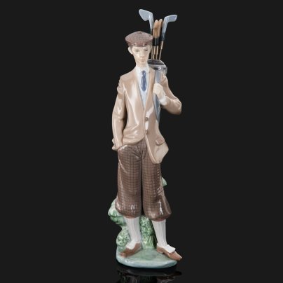 Статуэтка "Гольфист", фарфор, роспись, сплав металлов, Lladro, Испания, 1985 г., Lladro