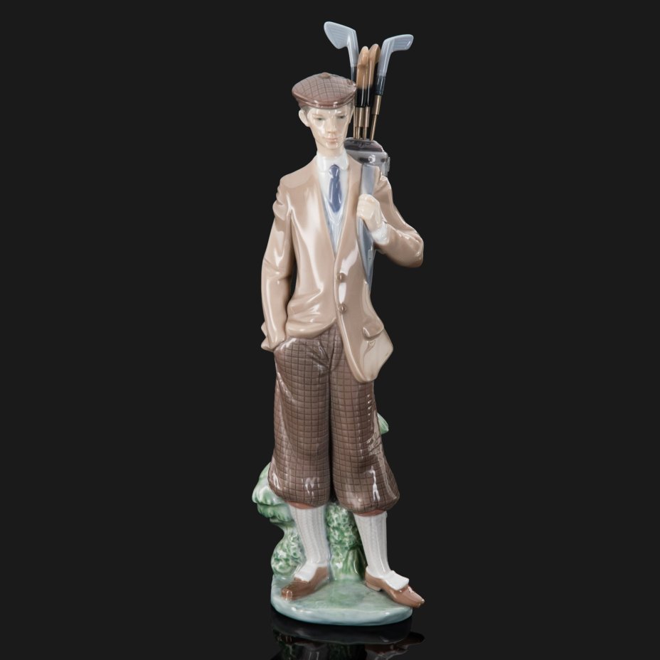 Статуэтка "Гольфист", фарфор, роспись, сплав металлов, Lladro, Испания, 1985 г., Lladro