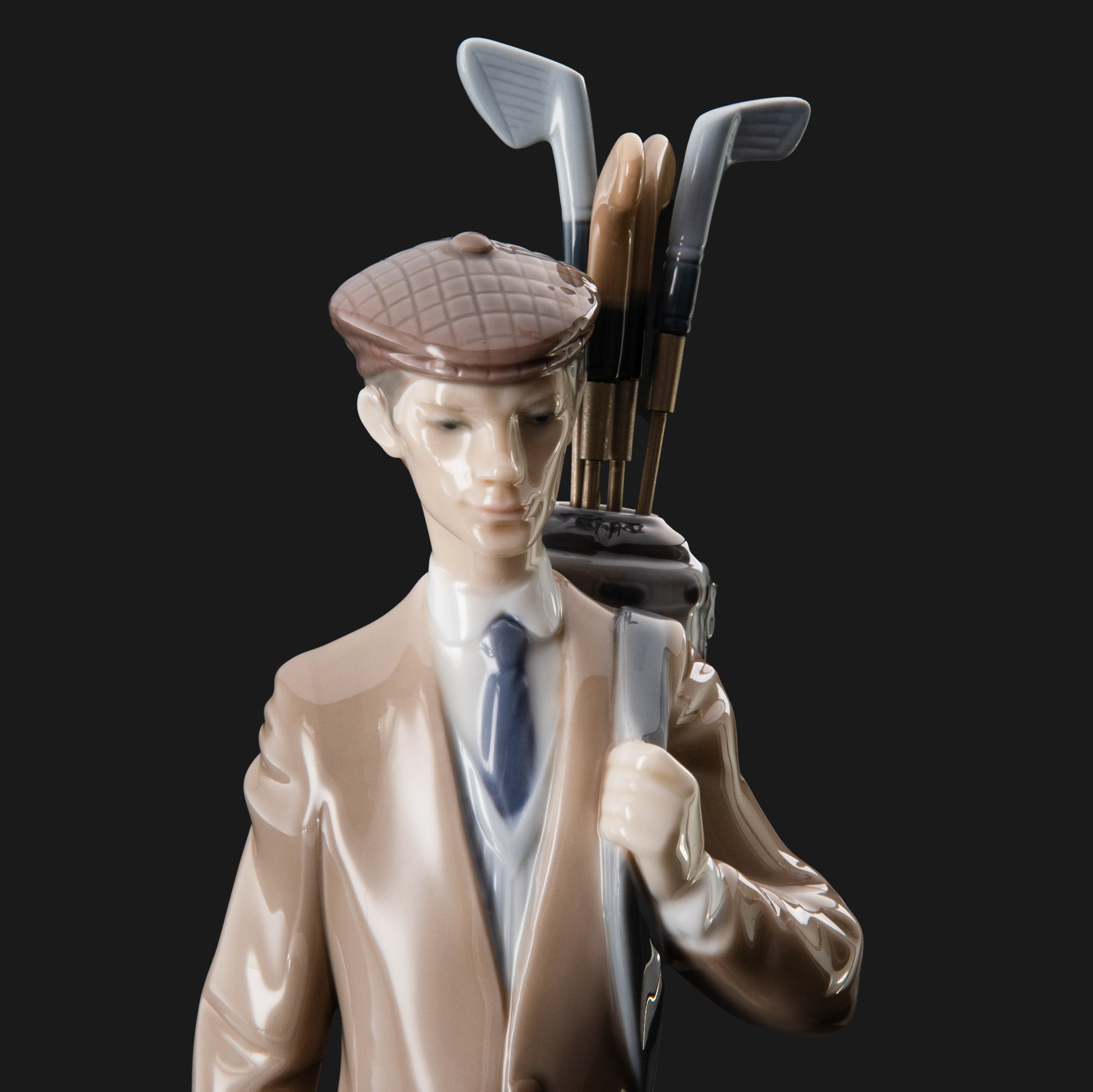 Статуэтка "Гольфист", фарфор, роспись, сплав металлов, Lladro, Испания, 1985 г., Lladro