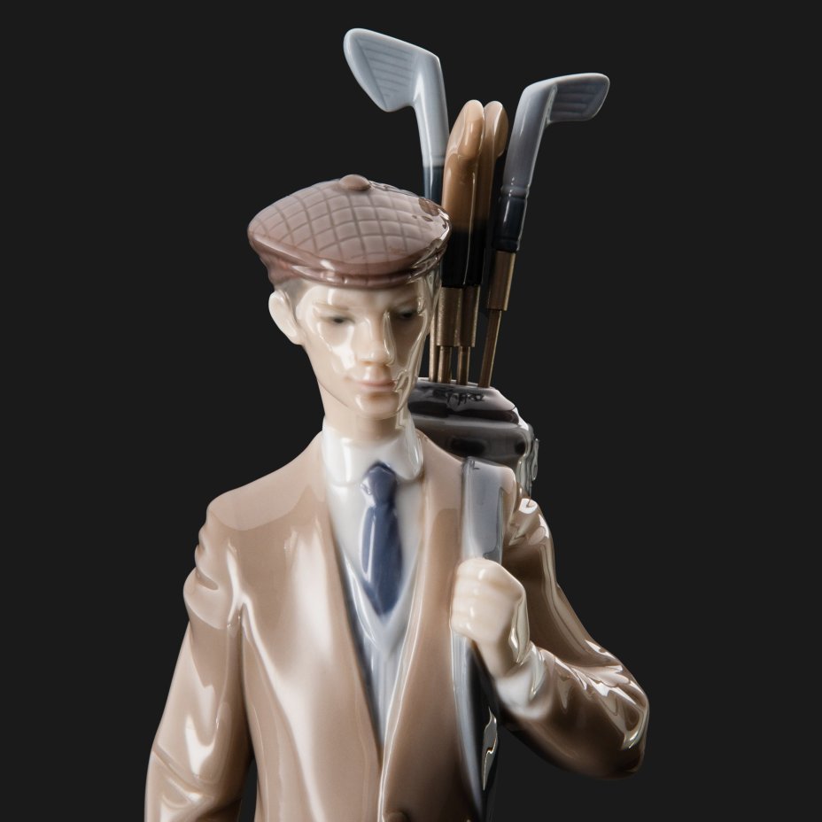 Статуэтка "Гольфист", фарфор, роспись, сплав металлов, Lladro, Испания, 1985 г., Lladro