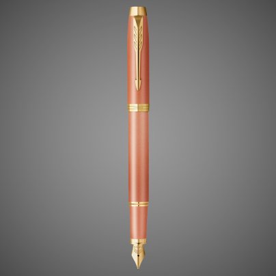 Ручка перьевая Parker "IM Writing Rituals Uplifting Orange GT" синяя, 0,8мм, подарочная упаковка, Лаки и смолы: лак, латунь