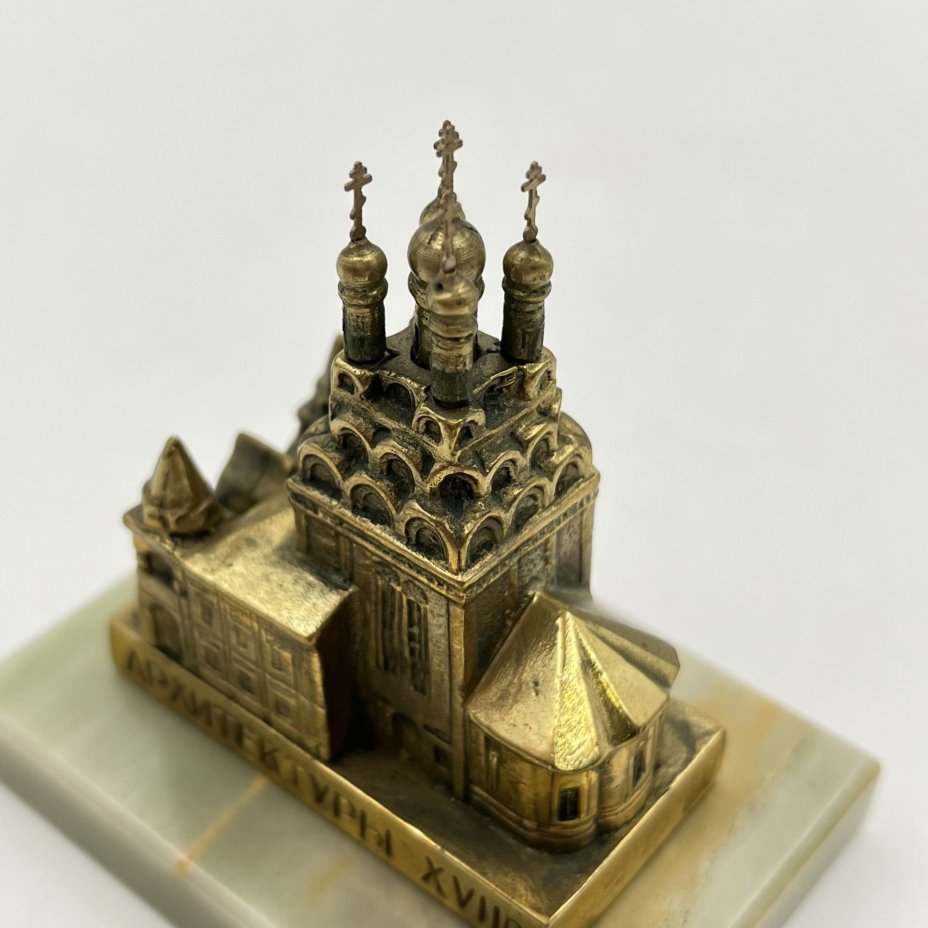 Миниатюра "Церковь Благовещения", бронза, камень, литье, СССР, 1960-1980 гг.