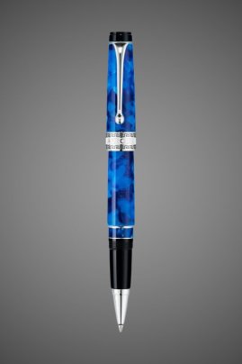 Ручка-роллер Aurora Optima Auroloide Variegated Blue CT, в подарочной коробке, Лаки и смолы: смола, хром